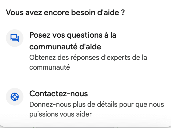 Contacter Google My Business