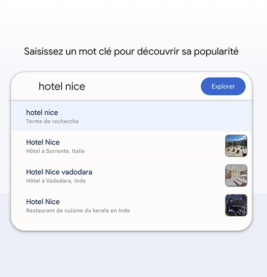 tendance de recherche pour un mot-clé à Nice